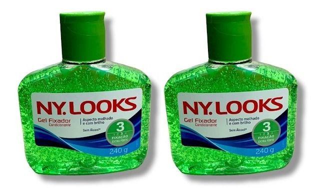 Imagem de Gel Fixador Ny Looks Fixação Extra Forte Fator 3 Verde - 2 unidades