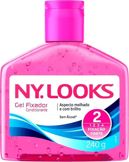 Imagem de Gel fixador ny looks fixação forte rosa  240g