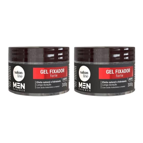 Imagem de Gel Fixador Salon Line Men Forte 300G - Kit Com 2Un