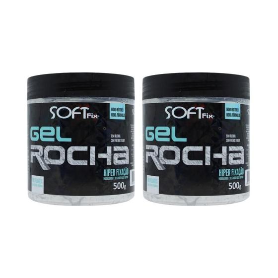 Imagem de Gel Fixador Softfix Rocha 500G - Kit Com 2Un
