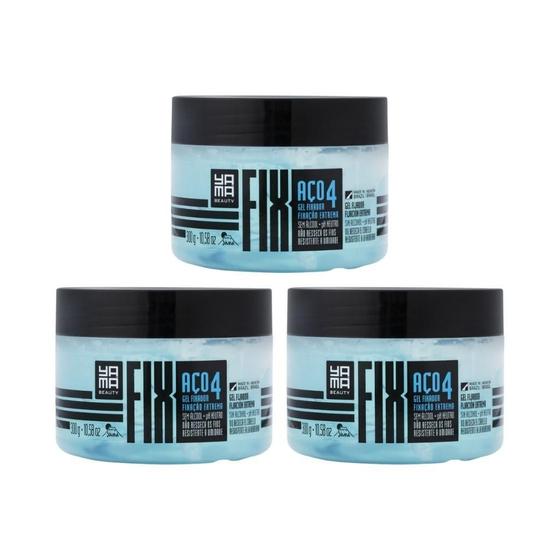 Imagem de Gel Fixador Yama Fix 300G Aço - Kit Com 3Un