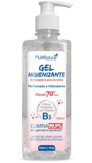 Imagem de Gel higienizante 500ml perfumado microesferas hidratantes  - alcool 70% - multinature