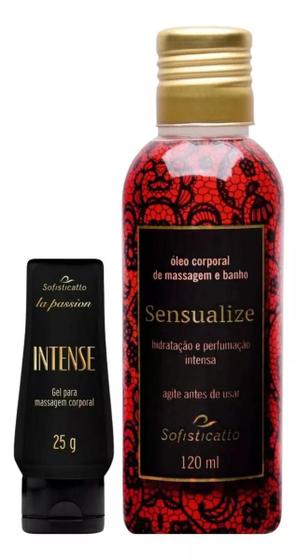 Imagem de Gel Lubrificante Intense + Óleo Corporal Para Banho e Massagem Sensualize