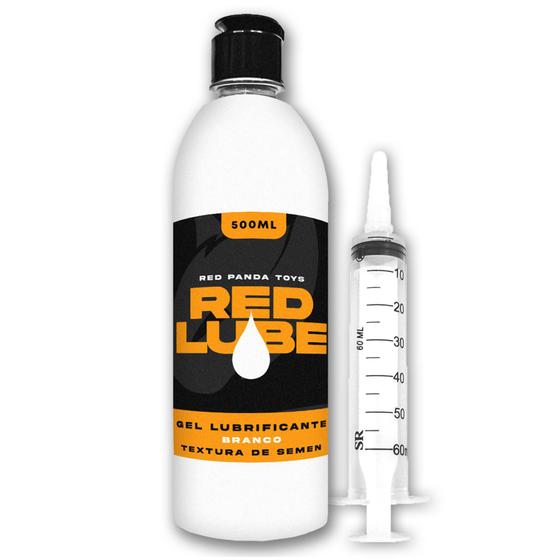 Imagem de Gel Lubrificante Semen Lube Cum Lub Red Lube Thick 500ml Neutro Sem Sabor + Seringa
