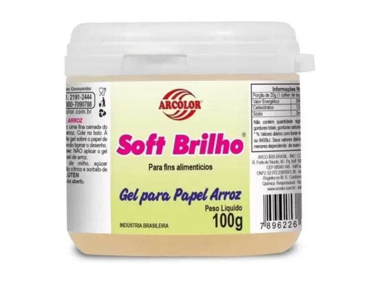 Imagem de Gel Papel Arroz Soft Brilho Arcolor 100g