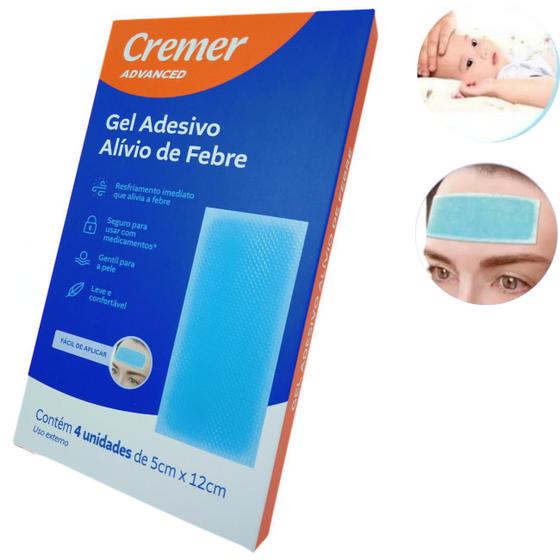 Imagem de Gel Para Colocar Na Testa Adesivo Para Diminuir Febre Corpo Quente - Cx. C/4 Unidades