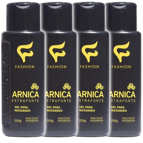 Imagem de Gel para Massagem Arnica Extra Forte 200g Fashion  Kit 4 Frascos