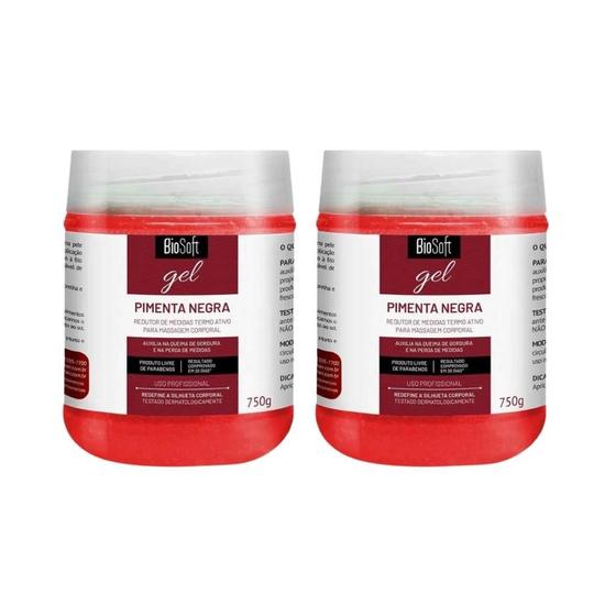 Imagem de Gel para Massagem Bio Soft Pimenta Negra 360G - Kit 2Un