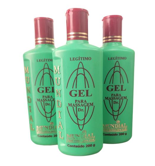 Imagem de GEL PARA MASSAGEM Dr. MUNDIAL 240g - Kit com 3un