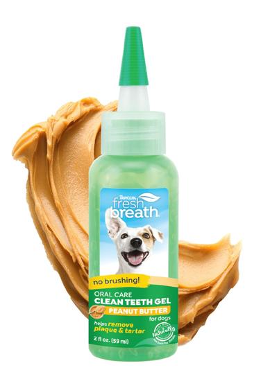 Imagem de Gel Removedor de Tártaro Tropiclean Fresh Breath para Cães 59Ml - Pasta Amendoim