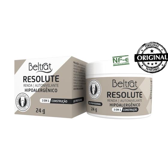 Imagem de Gel resolute renda beltrat 24g alongamento de unhas fibra gel