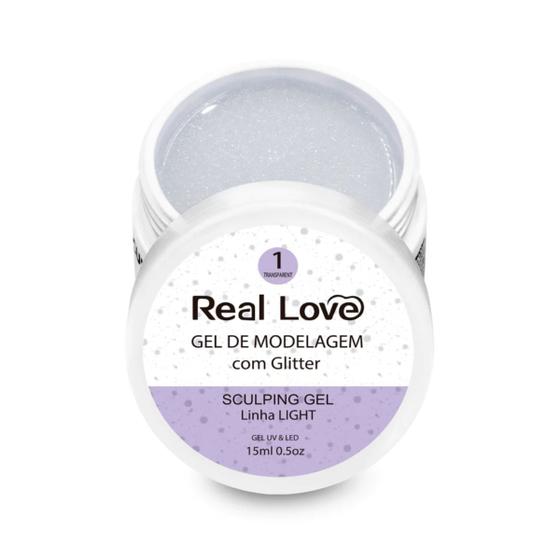 Imagem de Gel Sculpting Com Glitter 1 Transparente 15ml   - Real Love