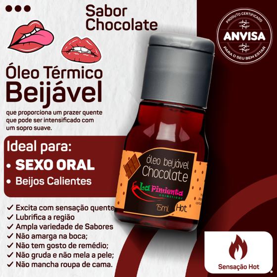 Imagem de Gel térmico beijável para sexo oral e massagem hot ou ice 15ml la pimienta (varios sabores) sex shop