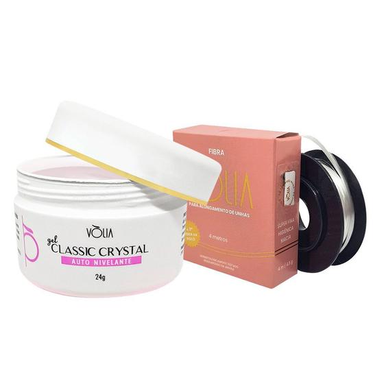 Imagem de Gel Volia Classic Crystal e Fibra de vidro rolo Kit Volia