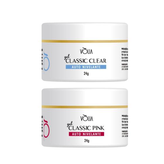 Imagem de Gel Volia Classic Pink 24g + Gel Volia Classic Clear 24g 