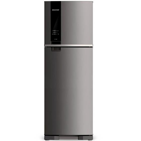 Imagem de Geladeira Brastemp Frost Free Duplex 375 litros cor Inox com Espaço Adapt - BRM45JK