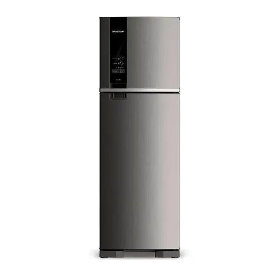 Imagem de Geladeira Brastemp Frost Free Duplex 400 litros cor Inox com Freeze Control  BRM54JK