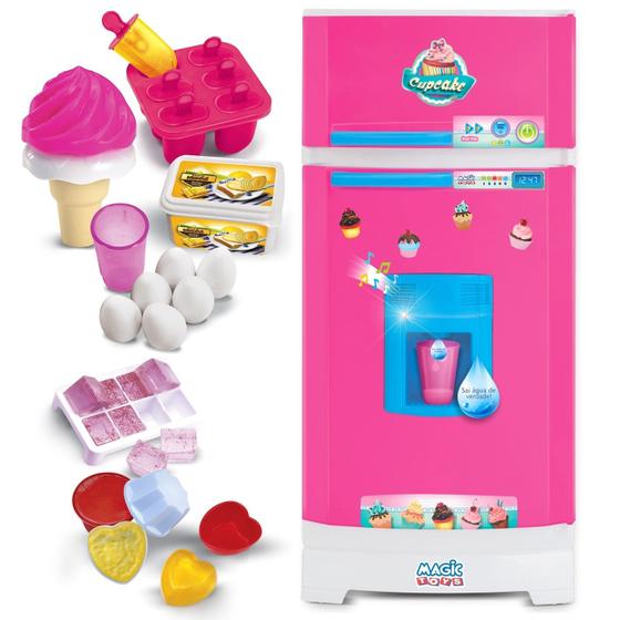 Imagem de Geladeira Cupcake Cozinha Infantil C/ Dispenser De Água - Magic Toys