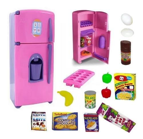 Geladeira De Brinquedo Infantil Grande Comidinhas Cozinha Menor preço em Geladeira De Brinquedo Infantil Grande Comidinhas Cozinha