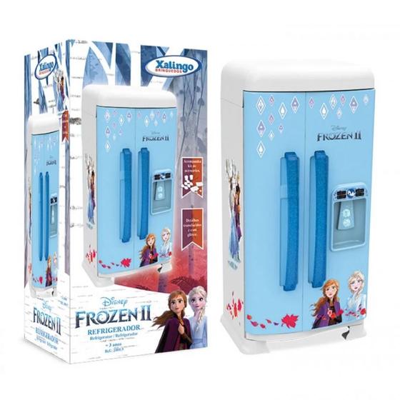 Imagem de Geladeira Frozen Infantil 55cm Refrigerador com Acessorios - Xalingo 20009  Xalingo Brinquedos 