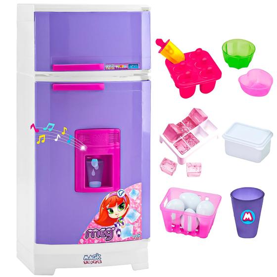 Imagem de Geladeira Magic Super Lilás Brinquedo Infantil Cozinha Divertida Para Meninas - Magic Toys