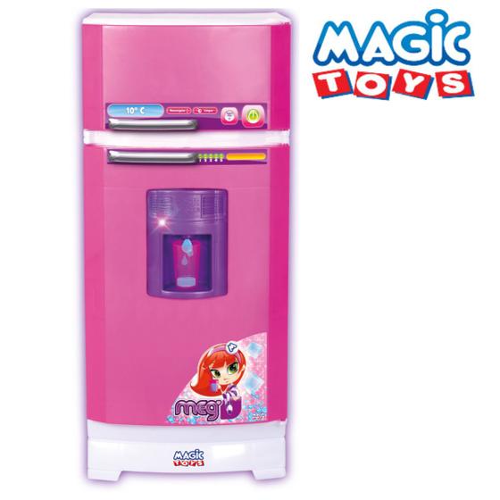 Imagem de Geladeira Magica Infantil Super Rosa Sai Água Com Som Luz E Acessorios