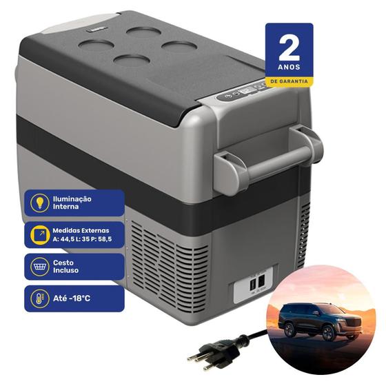 Geladeira Portátil P/Carro 41 Litros Quadrivolt 12v/24v/110v/220v Elber ...