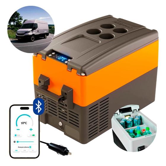 Geladeira Portátil P/Van 31 Litros 12v/24v Resfriar Laranja C/Bluetooth Menor preço em Geladeira Portátil P/Van 31 Litros 12v/24v Resfriar Laranja C/Bluetooth