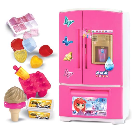 Imagem de Geladeira Princess Meg Cozinha Infantil C/ Dispenser De Água - Magic Toys