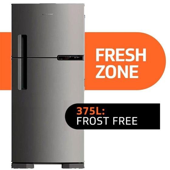 Imagem de Geladeira/Refrigerador Brastemp Duplex 375L BRM44HK  Frost Free, 2 Portas, Compartimento Extrafrio Fresh Zone, Inox