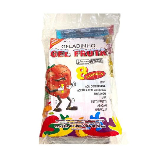 Imagem de Geladinho Gel Fruta sabor sortido 50ml kit 2pct de 40un