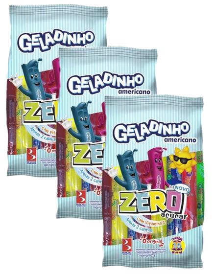 Imagem de Geladinho Sacolé Gelinho Americano Zero Açúcar C/ 10u - 3 pcts