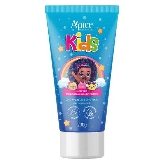 Imagem de Gelatina Apse Apice Kids Ativadora E Umidificadora Capilar Curvaturas Linha Infantil Vegano 200ml