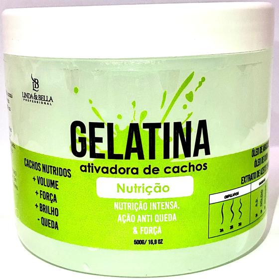 Imagem de gelatina ativadora de cachos naturais 500g - nutrição profunda cabelo cacheado ondulado