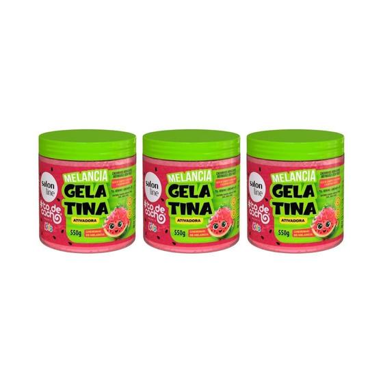 Imagem de Gelatina Cap Salon Line 550G Todecacho Kids Melancia-Kit 3Un