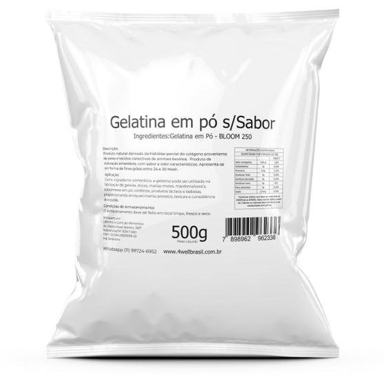 Imagem de Gelatina em pó sem sabor 500g Bag