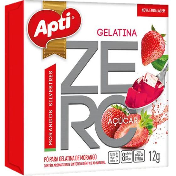 Gelatina em Pó Zero Morango 12g 1 UN Apti Gelatina Magazine Luiza