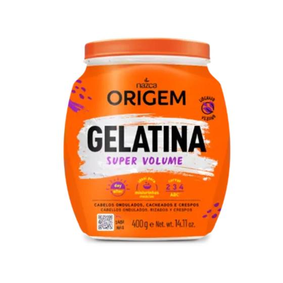 Imagem de Gelatina Super Volume Cabelos Cacheados Crespos 400g Origem