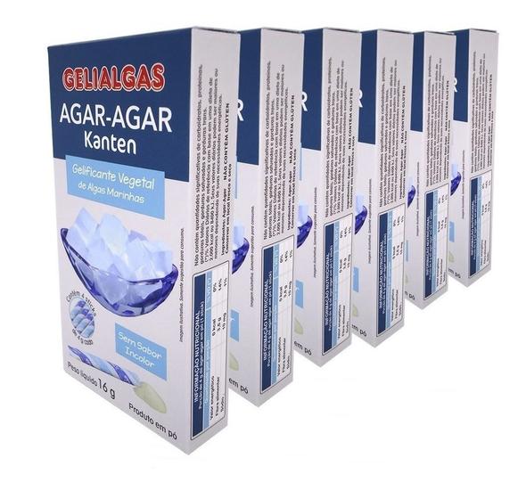 Imagem de Gelatina Vegetal De Algas Kanten Agar Agar 16g Gelialgas (Kit com 10)