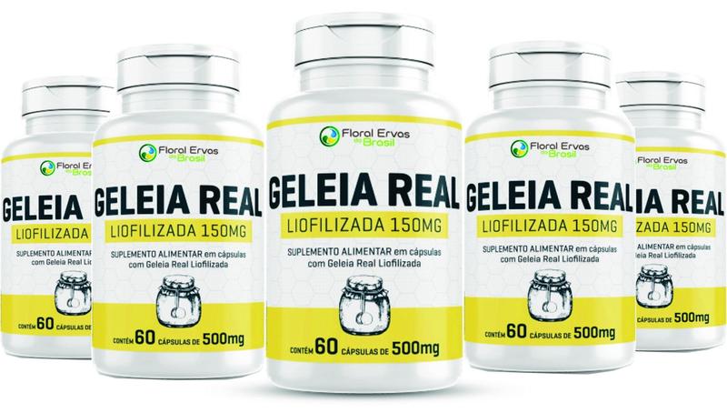 Imagem de Geleia  Real Liofilizada 150 mg 300 cápsulas 500mg 5 x 60 cápsulas
