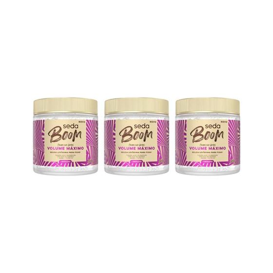 Imagem de Geleia Seda Boom Volume Maximo 500G - Kit C/3Un