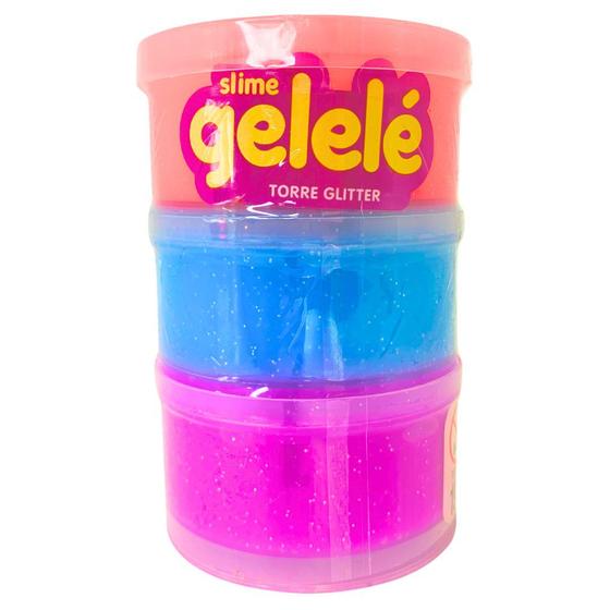 Imagem de Gelelé Torre Slime Glitter 3 Cores - Doce Brinquedo