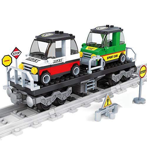 Imagem de General Jim's Toys and Bricks Building Blocks Train Set - Conjunto de Trem de Brinquedo de Transporte de Carro - Compatível com as Principais Marcas de Construção de Tijolos Great Kids Build