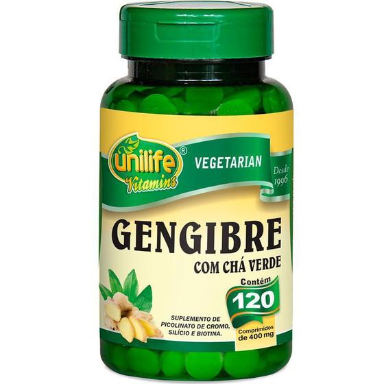 Imagem de Gengibre com Chá Verde 120 comprimidos Unilife