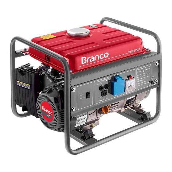 Imagem de Gerador a Gasolina 2,8Cv 1,3kVA Partida Manual 110v B4T1300 Branco