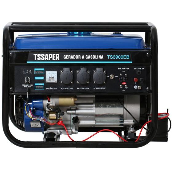 Imagem de Gerador de Energia a Gasolina 3,75kva 3000w partida elétrica Monofásico Tssaper TS3900B