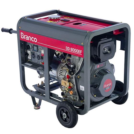 Imagem de Gerador de Energia Diesel 6,5kva Partida Elétrica Bd-8000 Ef Branco