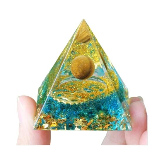 Imagem de Gerador de Energia Orgonite Pirâmide Peridoto 6cm - Reiki, Cura e Meditação