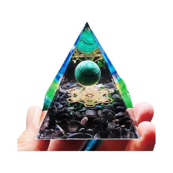 Imagem de Gerador de Energia Orgonite Pirâmide Peridoto 6cm - Reiki, Cura e Meditação