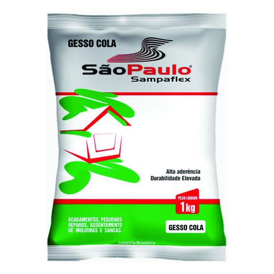 Imagem de Gesso Cola para Acabamento e Reparo 1Kg Sampaflex
